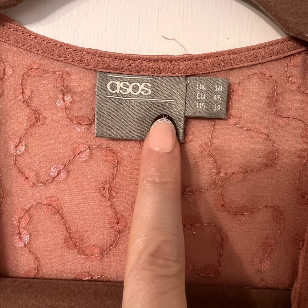 ASOS Pink Sequin Twist-Front Midi Dress - Picture 4 of 4